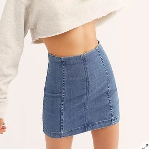 Denim free people skirt